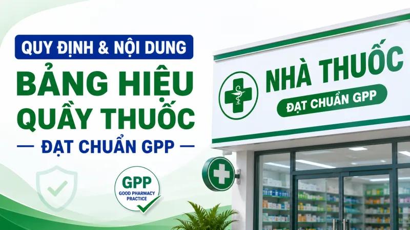 QUY ĐỊNH VÀ NỘI DUNG TRÊN BẢNG HIỆU QUẦY THUỐC ĐẠT CHUẨN GPP