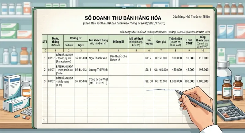 Sổ doanh thu bán hàng hóa S1a-HKD