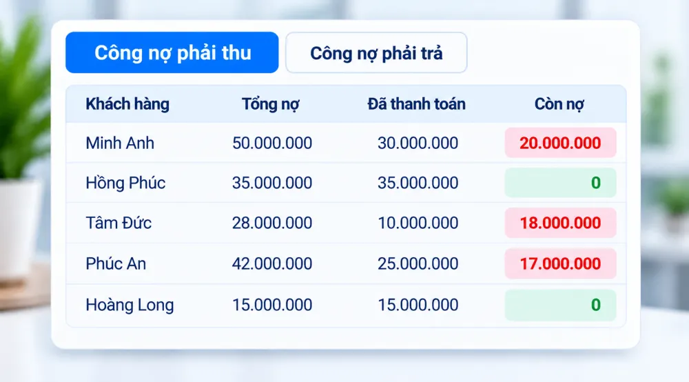 Công nợ & thanh toán